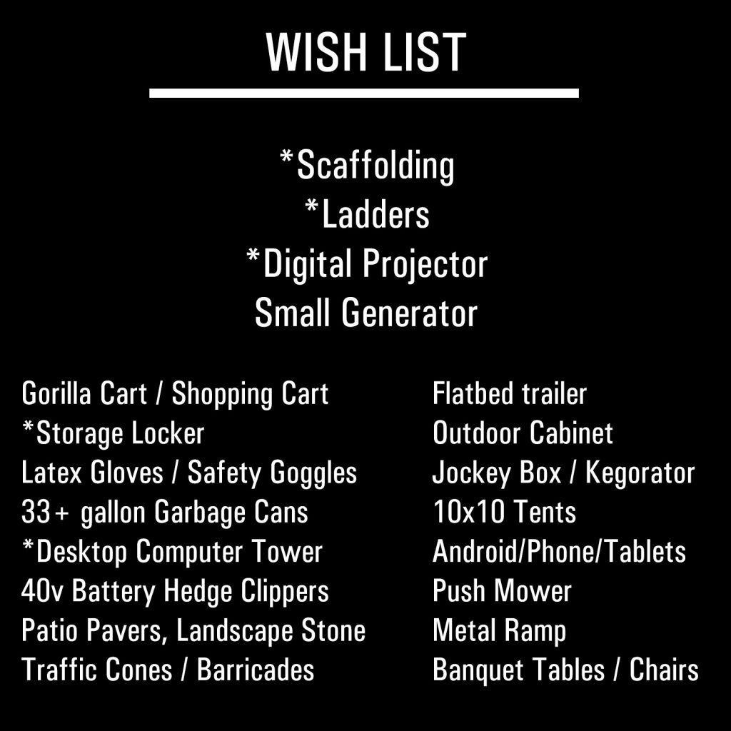 Forward Warrior Wish List